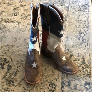 Texas flag roper boots